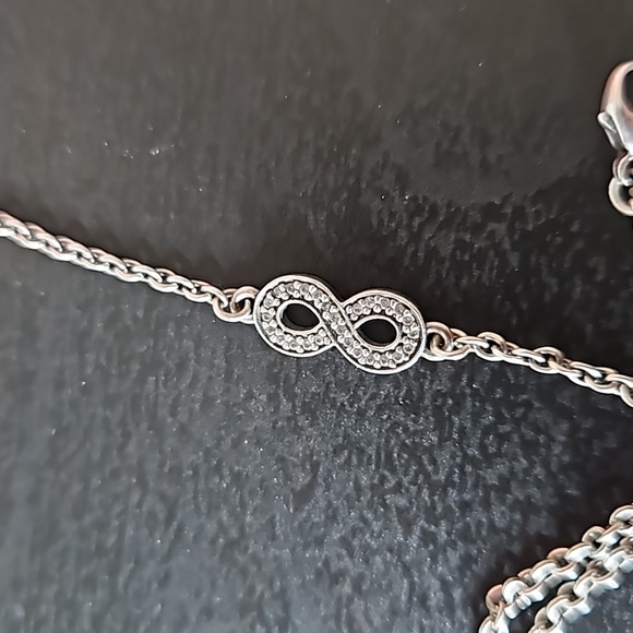 Pandora Sterling Silver Pave Infinity Chain Link Bracelet - Picture 12 of 16